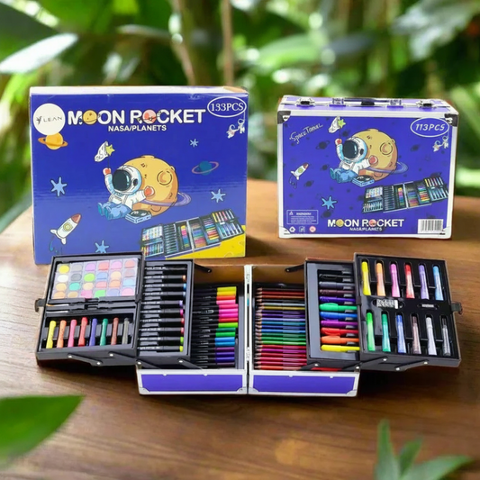 133Pcs Premium Spaceman Themed Kids Painting Kit Briefcase