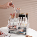 Acrylic Makeup Organizer with 3 Drawers – Multi Layer Cosmetic Storage Box