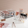 Acrylic Makeup Organizer with 3 Drawers – Multi Layer Cosmetic Storage Box