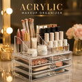 Acrylic Makeup Organizer with 3 Drawers – Multi Layer Cosmetic Storage Box