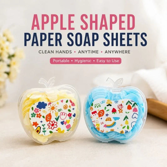 Apple Shaped Portable Paper Soap Sheets – Travel Friendly Hand Wash Soap Paper