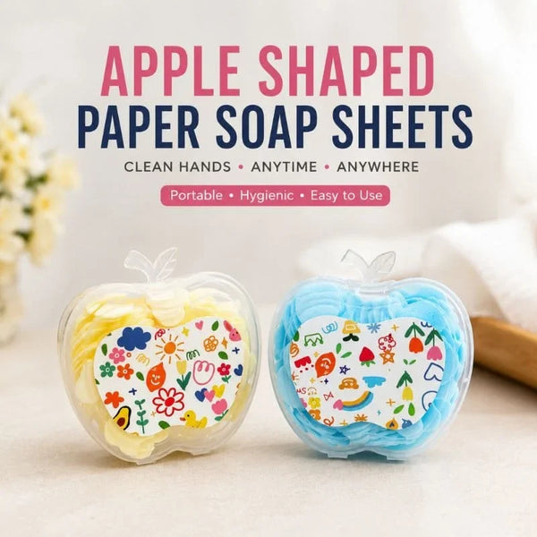 Apple Shaped Portable Paper Soap Sheets – Travel Friendly Hand Wash Soap Paper