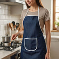Denim Kitchen Apron – Durable Jeans Fabric Cooking Apron with Front Pocket