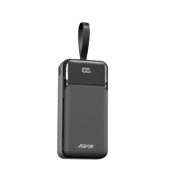 Aspor A317 30000mAh PowerBank 22.5W PD 20W Fast Charging Built in Cable Portable