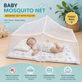 Baby Mosquito Net Bedding Set with Pillow – Foldable Infant Sleeping Bed with Protective Mosquito Net