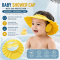 Baby Shower Cap with Ear Protection Adjustable Waterproof Shampoo Hat for Kids Bath Time