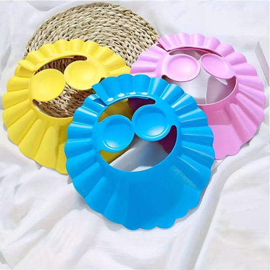 Baby Shower Cap with Ear Protection Adjustable Waterproof Shampoo Hat for Kids Bath Time