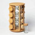 Bamboo Spice Rack Organizer - 12 Jar Rotating Spice Stand