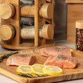 Bamboo Spice Rack Organizer - 12 Jar Rotating Spice Stand