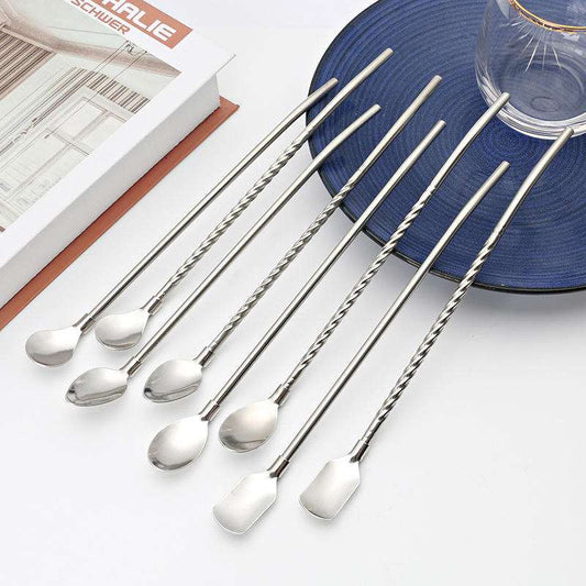 Bar Spoon Set Long Handle Cocktail Mixing Spoon Premium Stainless Steel Bartender Tool for Home Bar