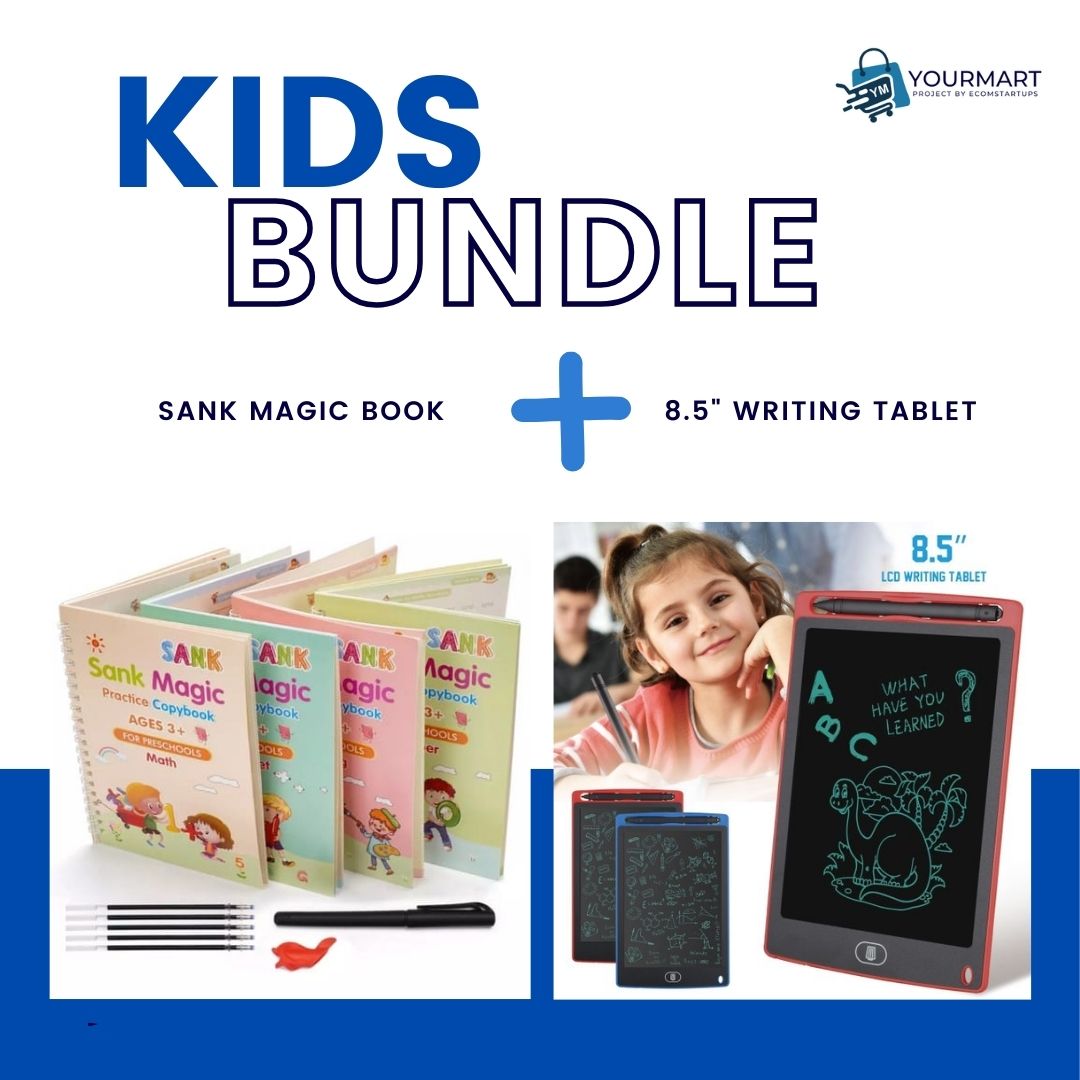 8.5 Inch Multi-Color LCD Writing Tablet Random Colors + 4-in-1 Sank Magic Book Practice