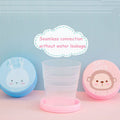 Collapsible Folding Cup 100ML Pack of 2 Portable Travel Cup with Lid Cartoon Reusable Drinking Cup