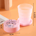 Collapsible Folding Cup 100ML Pack of 2 Portable Travel Cup with Lid Cartoon Reusable Drinking Cup