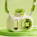 Cute Camera Water Bottle for Kids with Straw & Strap