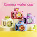 Cute Camera Water Bottle for Kids with Straw & Strap