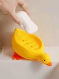 Cute Duck Shape Soap Holder Self Draining Soap Dish Bathroom Soap Box