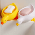 Cute Duck Shape Soap Holder Self Draining Soap Dish Bathroom Soap Box