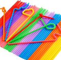 Disposable Bendable Plastic Straws 100pcs Multi Color Drinking Straws for Party Juice Bar Use