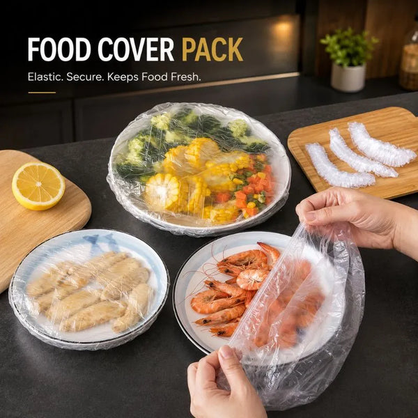 Disposable Food Cover Pack  Elastic Plate & Bowl Covers (100 pcs)