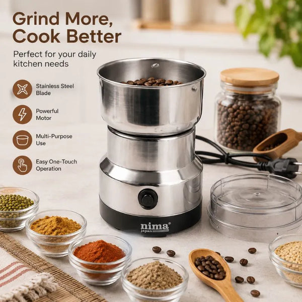 Electric Stainless Steel Coffee, Spice & Dry Food Grinder