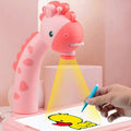 Kids Giraffe Pattern Projection Painting Table - Pink