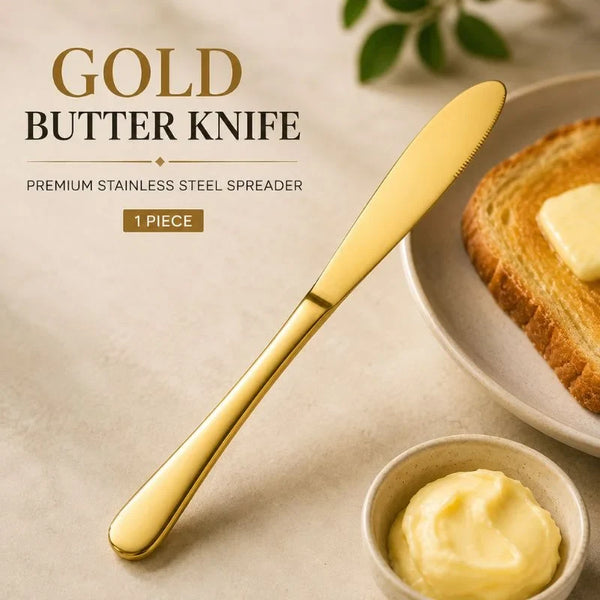 Gold Butter Knife – Premium Stainless Steel Spreader (1 Piece)