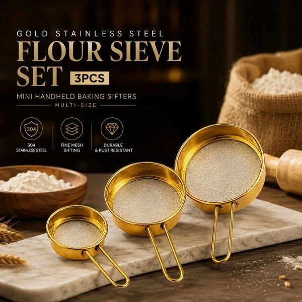 Stainless Steel Flour Sifter – Hand Press Baking Sieve