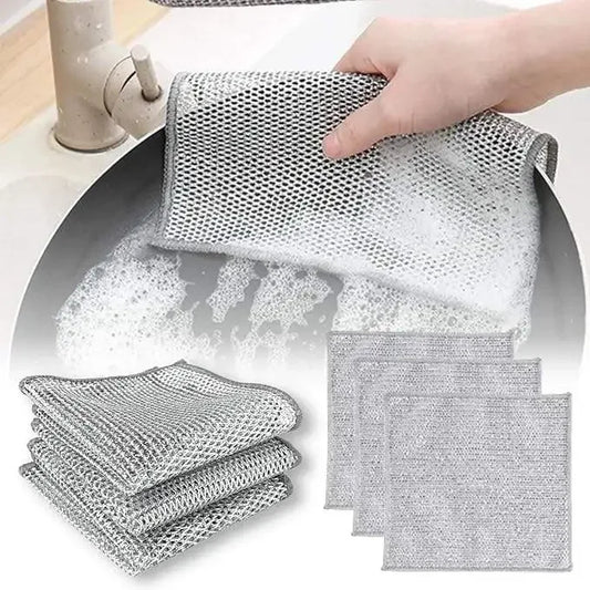 Wired Cleaning Cloth Pack of 10 – Multipurpose Non-Scratch Kitchen Scrub Pads