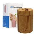 Wood Grain USB Aroma Diffuser Humidifier with LED Light