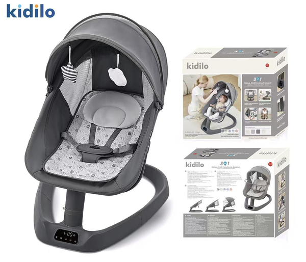 Kidilo 3in1 RC Deluxe Multi-functional Baby Bassinet - Gray