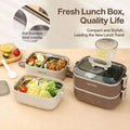 Kids Lunch Box 304 Stainless Steel 2 Layer Leakproof Bento Food Container with Handle