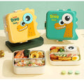 Kids Lunch Box 304 Stainless Steel 3 Compartment Bento Box Dinosaur Cartoon Design