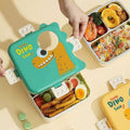 Kids Lunch Box 304 Stainless Steel 3 Compartment Bento Box Dinosaur Cartoon Design
