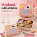 Kids Lunch Box 304 Stainless Steel Elephant Cartoon Bento Box with Compartments
