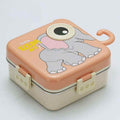 Kids Lunch Box 304 Stainless Steel Elephant Cartoon Bento Box with Compartments