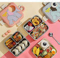 Kids Lunch Box 304 Stainless Steel Elephant Cartoon Bento Box with Compartments