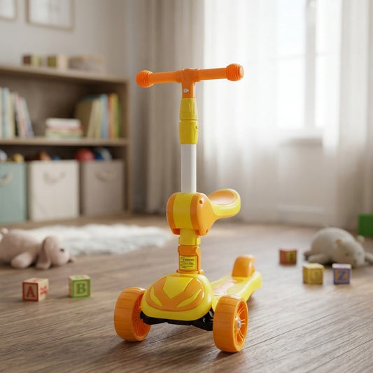 Kids Modern Seat Scooter With Light & Music - Yellow