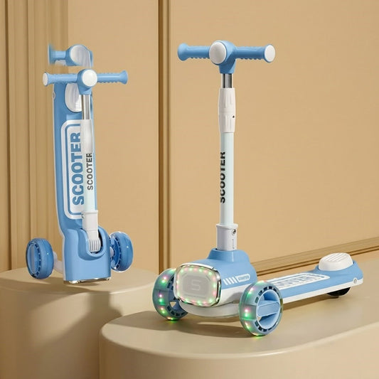 Kids New Force Design Scooter With Light & Music - Blue