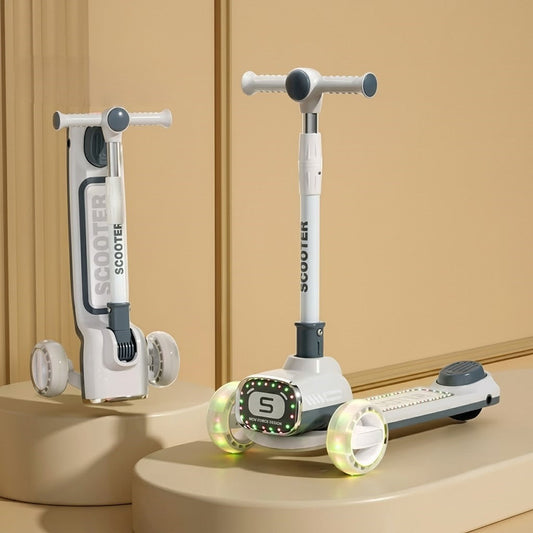 Kids New Force Design Scooter With Light & Music - Gray