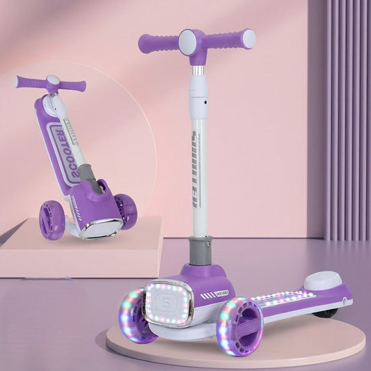 Kids New Force Design Scooter With Light & Music - Purple
