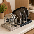 Kitchen Expandable Pot & Pan Organizer Rack with 7 Adjustable Dividers