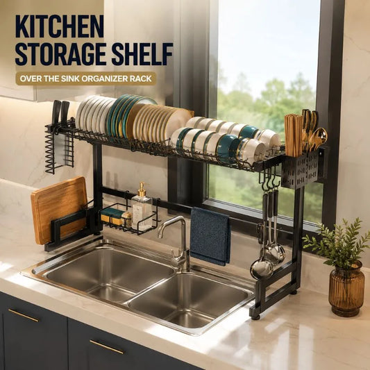 Kitchen Storage Shelf Over the Sink - Open Multi-Layer Organizer