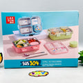 Large Capacity Stainless Steel Lunch Box With Spoon & Chopsticks
