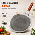 Laser Coated Non-Stick Tawa with Foldable Handle