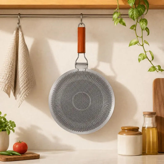 Laser Coated Non-Stick Tawa with Foldable Handle