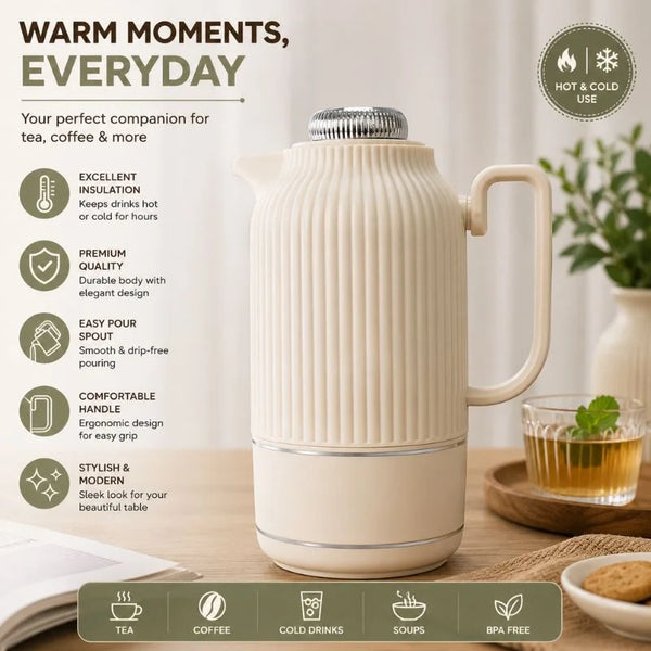 Luxury Vacuum Insulated Thermal Jug 1L – Hot & Cold Beverage Server