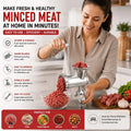 Manual Meat Mincer Grinder - Aluminium Alloy Body, Stainless Steel Blade