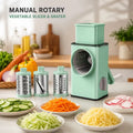 Manual Rotary Vegetable Slicer & Grater – Multi Blade Drum Cutter