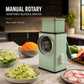 Manual Rotary Vegetable Slicer & Grater – Multi Blade Drum Cutter
