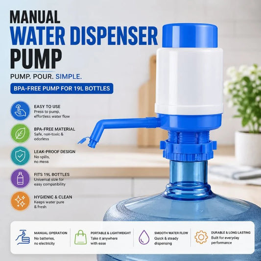 Manual Water Dispenser Pump – BPA-Free Drinking Water Pump for 19L Bottles